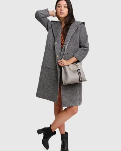 New Belle & Bloom Twilight Leather Cross-Body Bag - Grey BodyBag-Grey