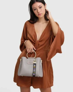 New Belle & Bloom Twilight Leather Cross-Body Bag - Grey BodyBag-Grey