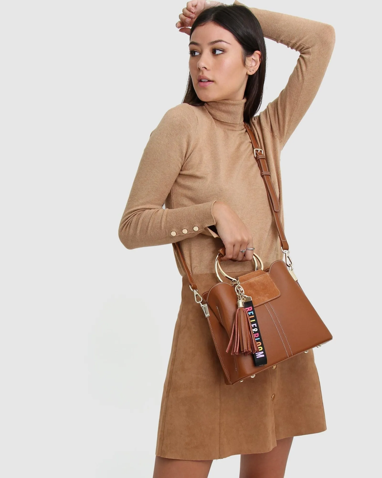 Outlet Belle & Bloom Twilight Leather Cross-Body Bag - Brown BodyBag-Brown