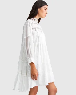 New Belle & Bloom Unforgettable Oversized Lace Mini Dress - White