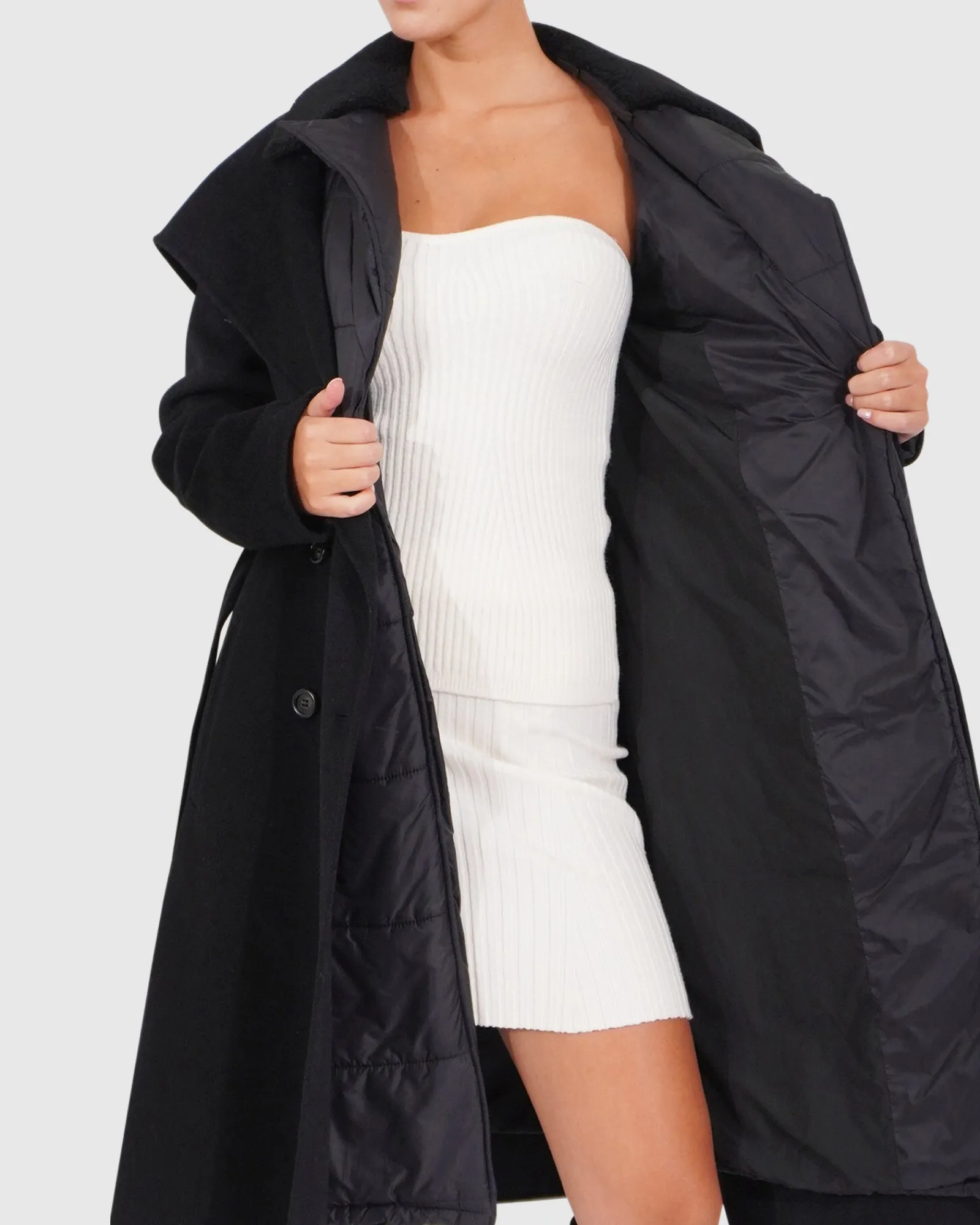 Discount Belle & Bloom Walk Me Home Convertible Coat - Black