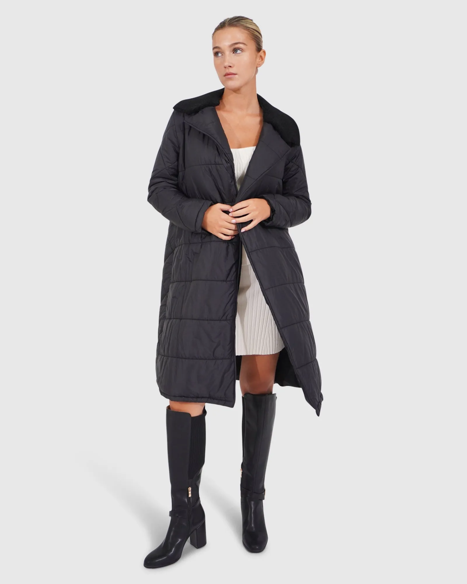 Discount Belle & Bloom Walk Me Home Convertible Coat - Black