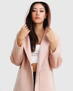 Fashion Belle & Bloom Walk This Way Wool Blend Oversized Coat - Blush Pink BlushPink
