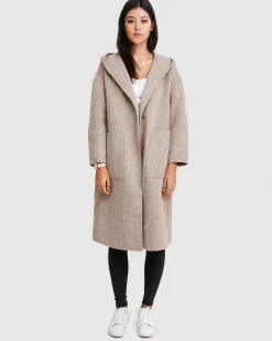 New Belle & Bloom Walk This Way Wool Blend Oversized Coat - Beige