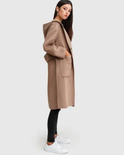 Discount Belle & Bloom Walk This Way Wool Blend Oversized C - Oat