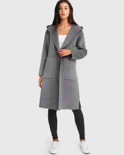 New Belle & Bloom Walk This Way Wool Blend Oversized Coat - Dark Grey DarkGrey