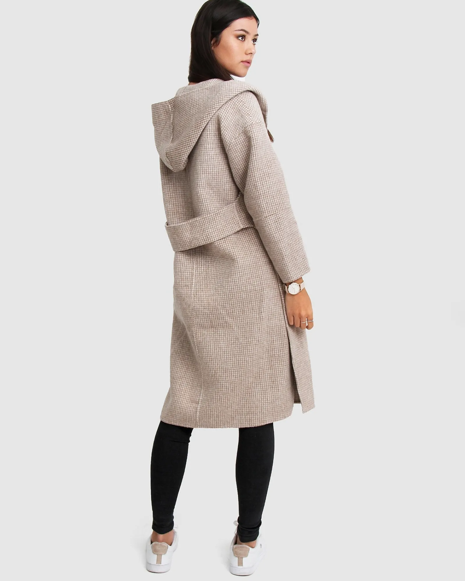New Belle & Bloom Walk This Way Wool Blend Oversized Coat - Beige