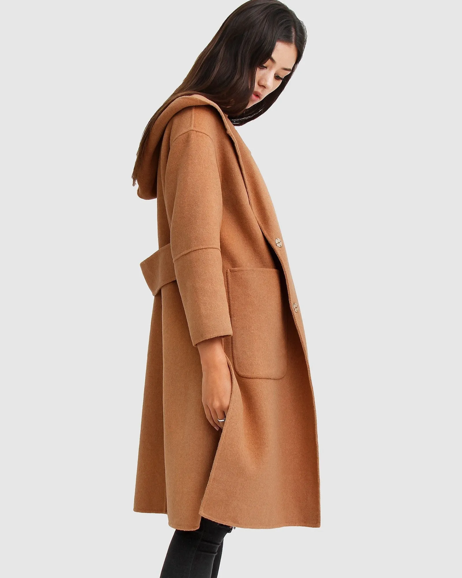 Clearance Belle & Bloom Walk This Way Wool Blend Oversized Coat - Camel