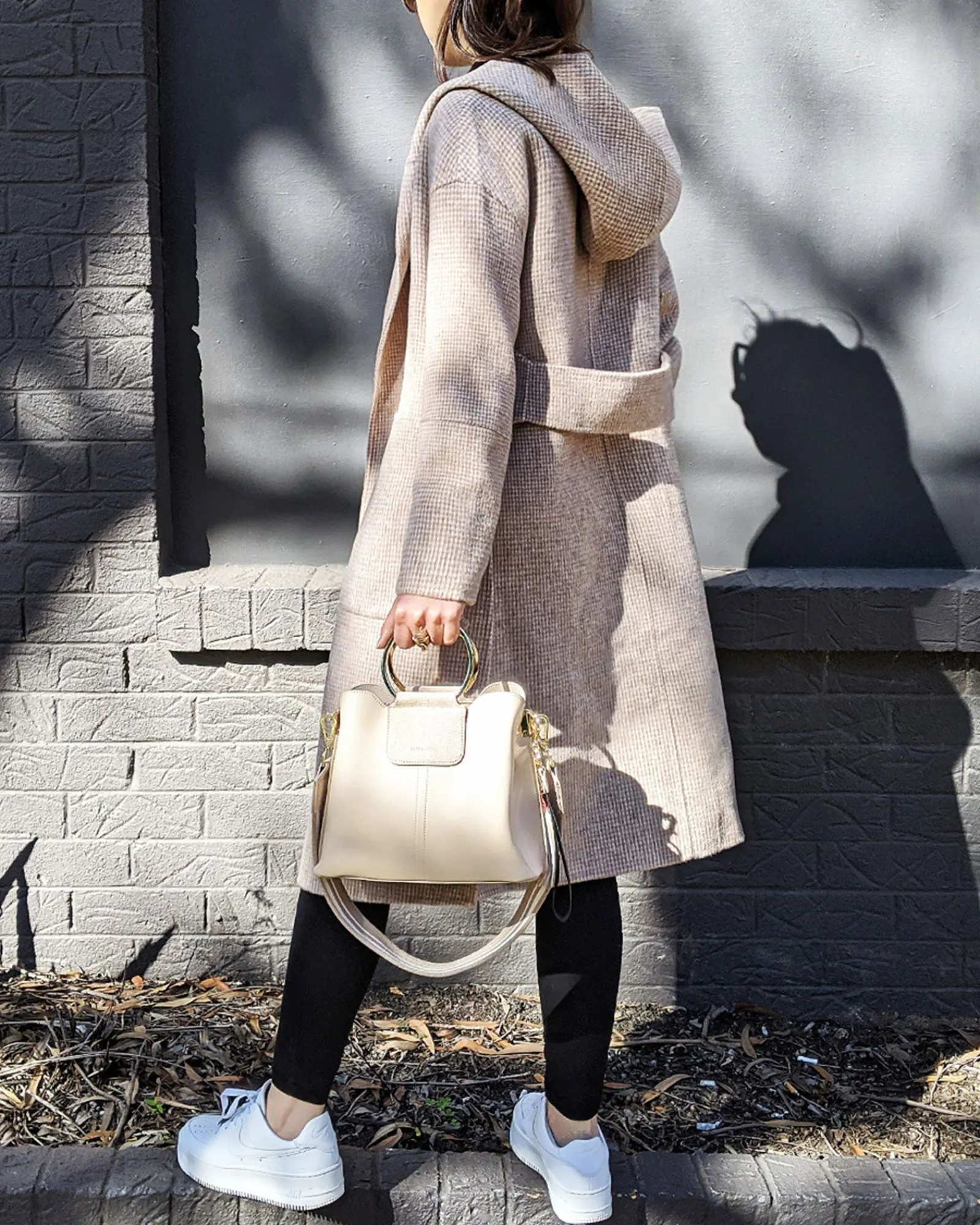New Belle & Bloom Walk This Way Wool Blend Oversized Coat - Beige