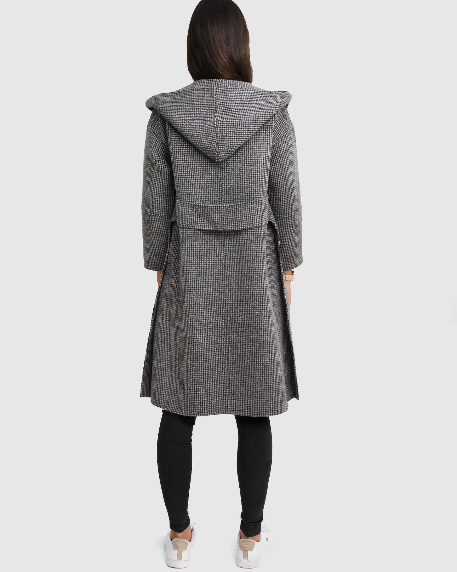 Fashion Belle & Bloom Walk This Way Wool Blend Oversized Coat - Black/White