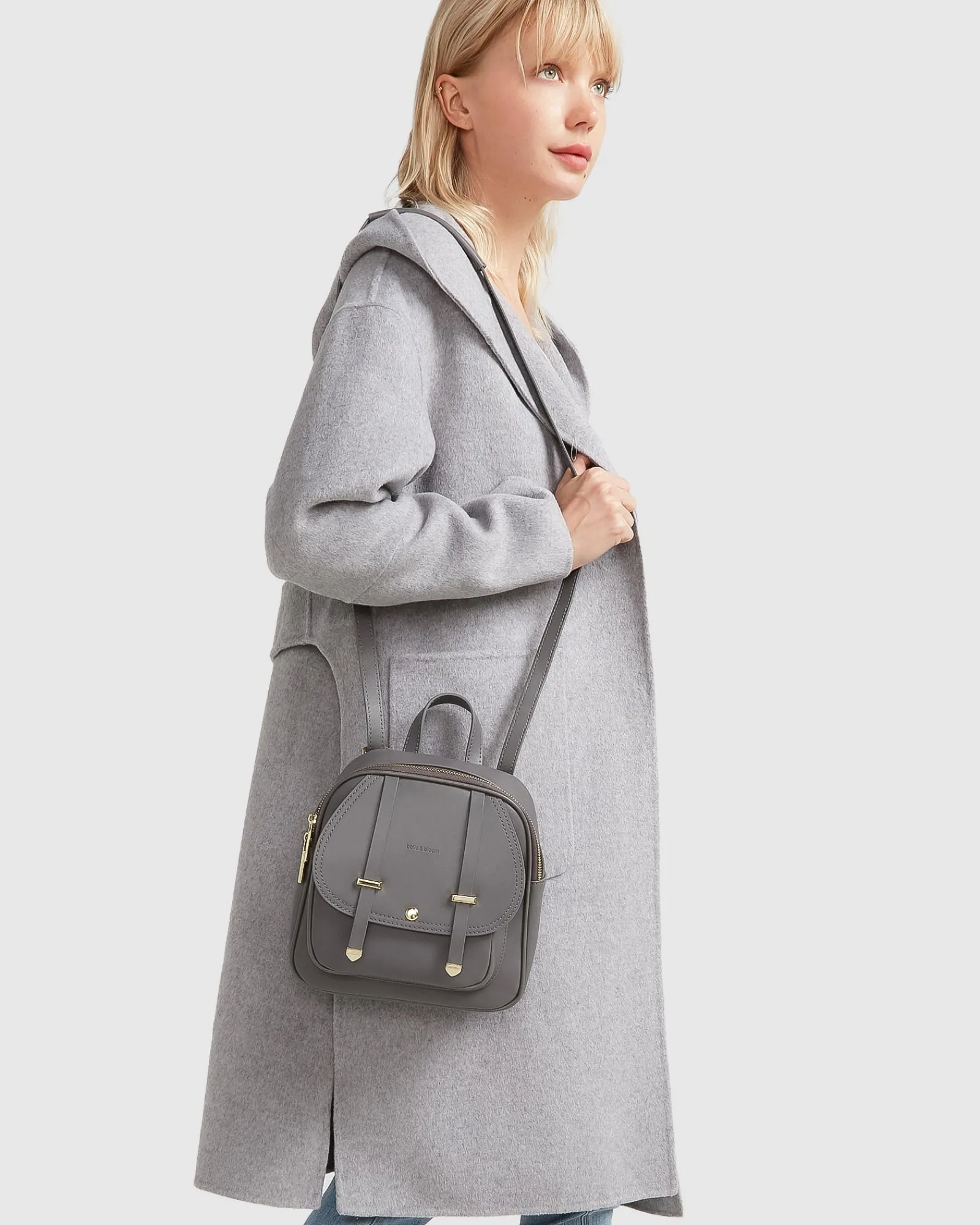 Best Belle & Bloom Walk This Way Wool Blend Oversized Coat - Grey