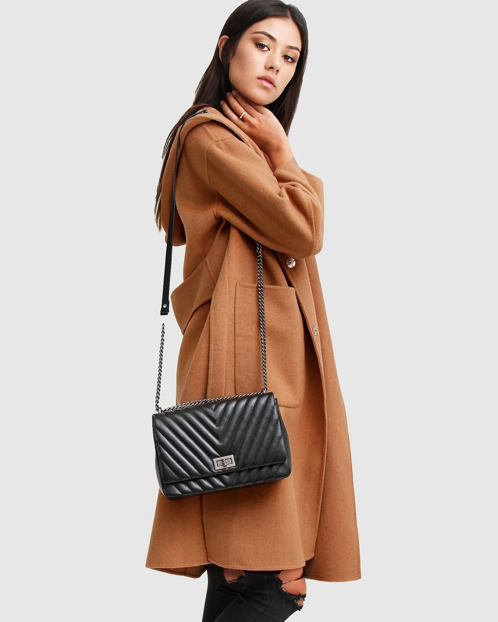 Clearance Belle & Bloom Walk This Way Wool Blend Oversized Coat - Camel