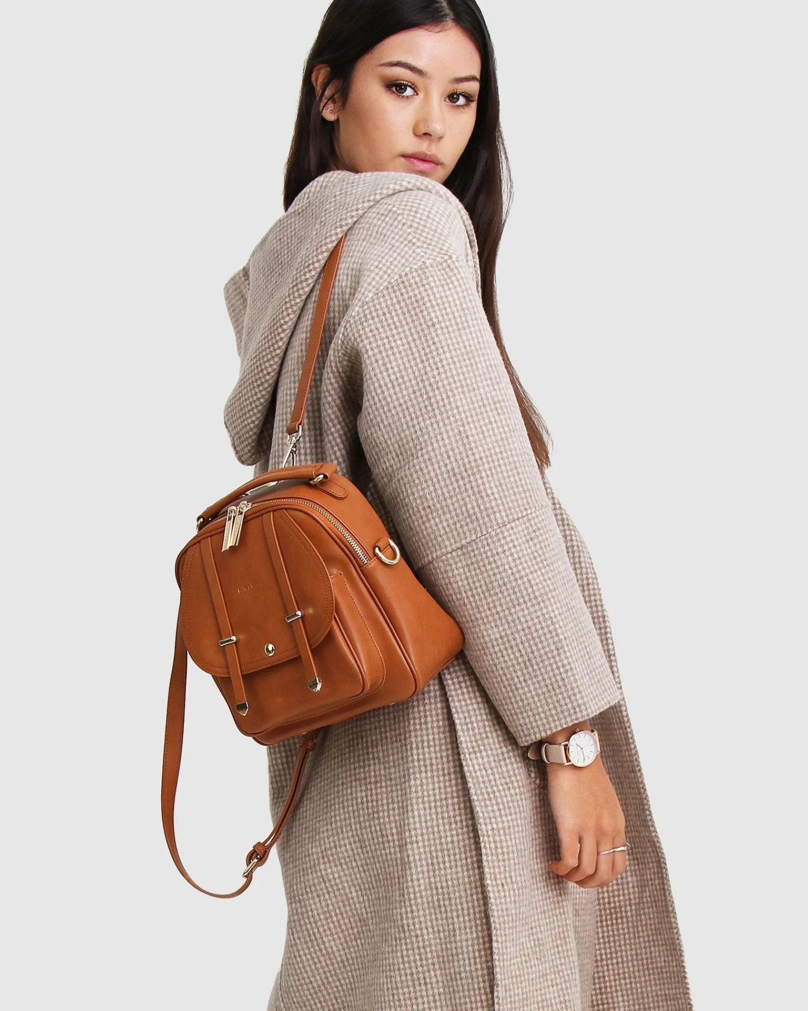 New Belle & Bloom Walk This Way Wool Blend Oversized Coat - Beige
