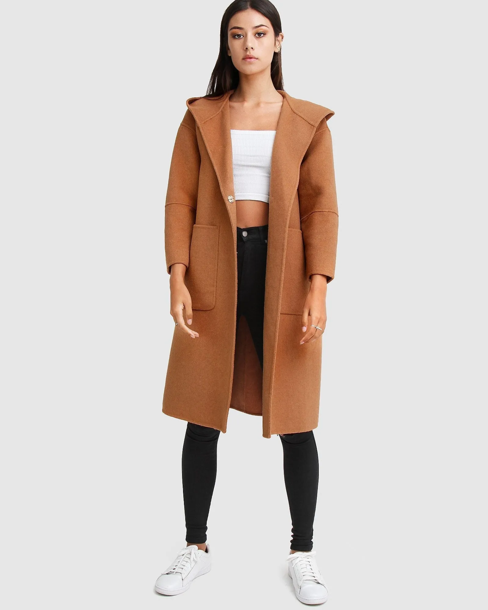 Clearance Belle & Bloom Walk This Way Wool Blend Oversized Coat - Camel