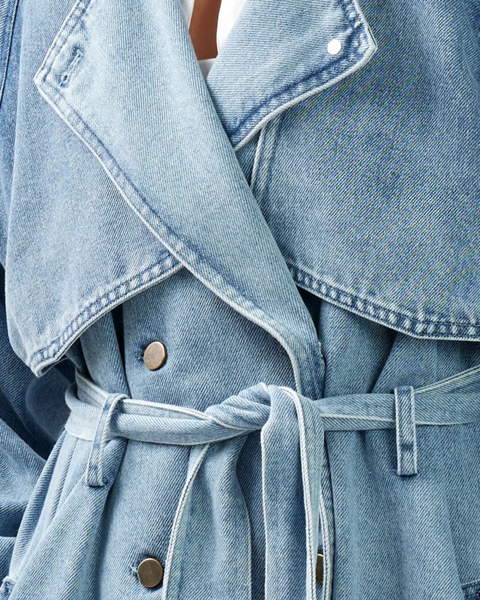 Outlet Belle & Bloom Wild Skies Denim Trench - Stonewash