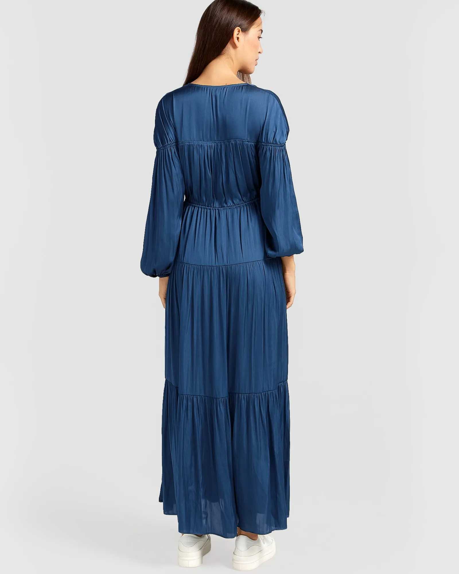 Discount Belle & Bloom Window Seat Tiered Maxi Dress - Blue