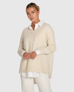 Sale Belle & Bloom Wonder Of You Cashmere Blend Oversized Jumper - Cream