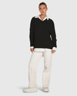 Fashion Belle & Bloom Wonder Of You Cashmere Blend Oversized Jumper - Black