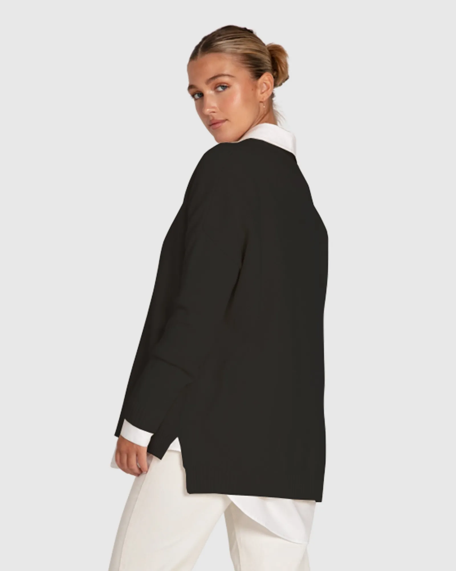 Fashion Belle & Bloom Wonder Of You Cashmere Blend Oversized Jumper - Black