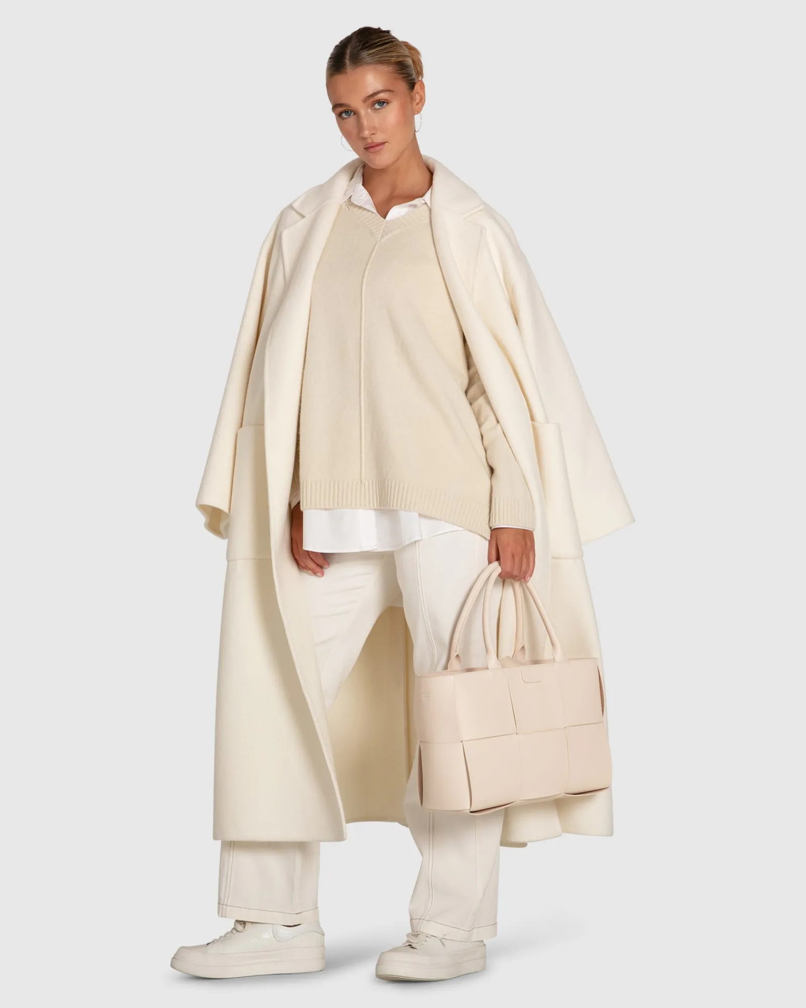 Sale Belle & Bloom Wonder Of You Cashmere Blend Oversized Jumper - Cream