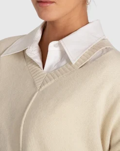 Sale Belle & Bloom Wonder Of You Cashmere Blend Oversized Jumper - Cream
