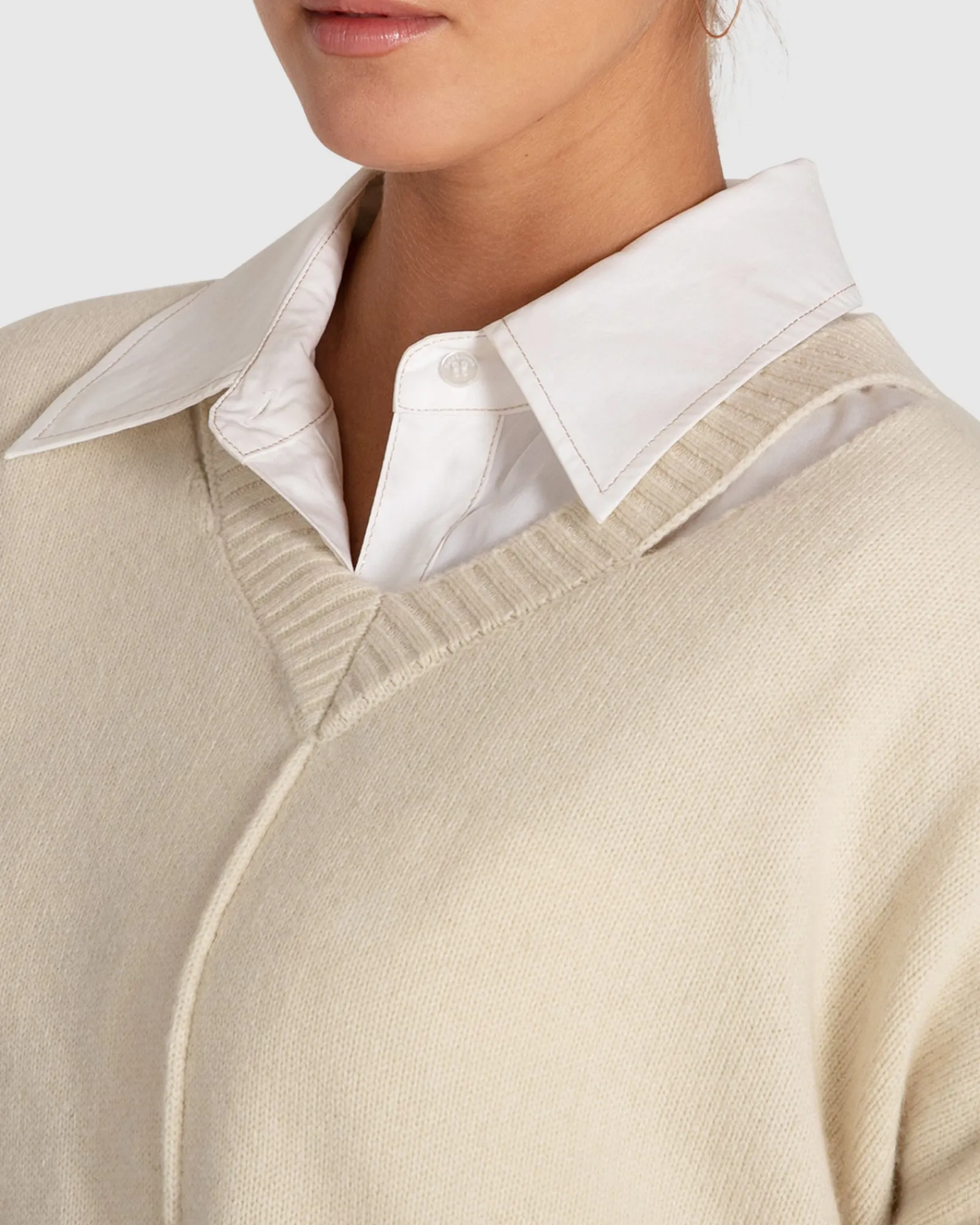 Sale Belle & Bloom Wonder Of You Cashmere Blend Oversized Jumper - Cream