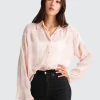 Outlet Belle & Bloom Yoko Shirred Chiffon Blouse - Blush
